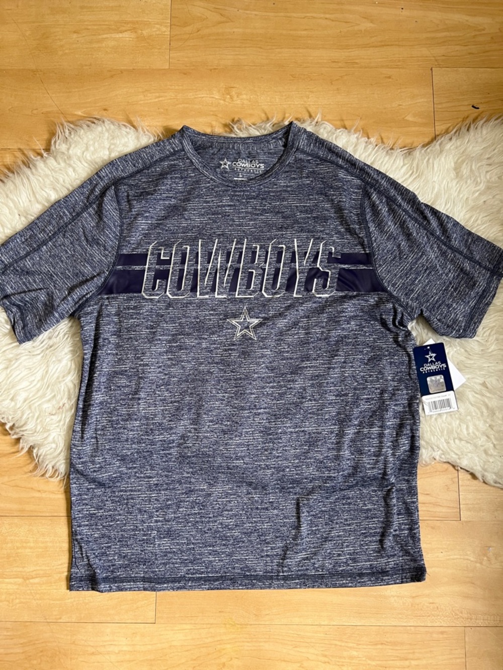 NFL Dallas Cowboys Navy Heathered Crewneck Tee